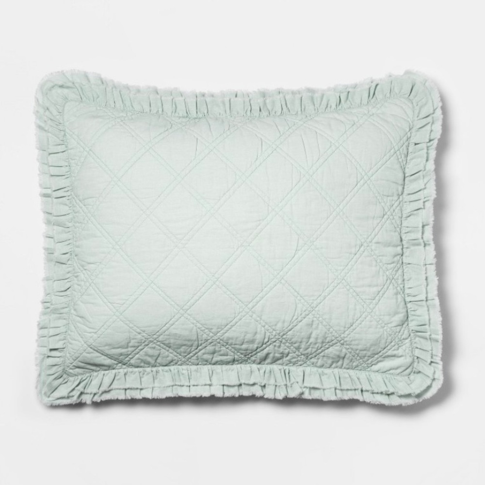 Threshold Standard Mint Ruffled Pillow Sham